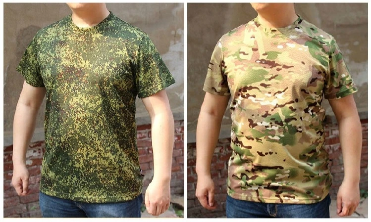 Russian Combat T-shirt Uniform Men Camouflage Tactical T Shirt Summer Mesh Quick Dry Breathable Outdoor Sports Hiking T-shirts