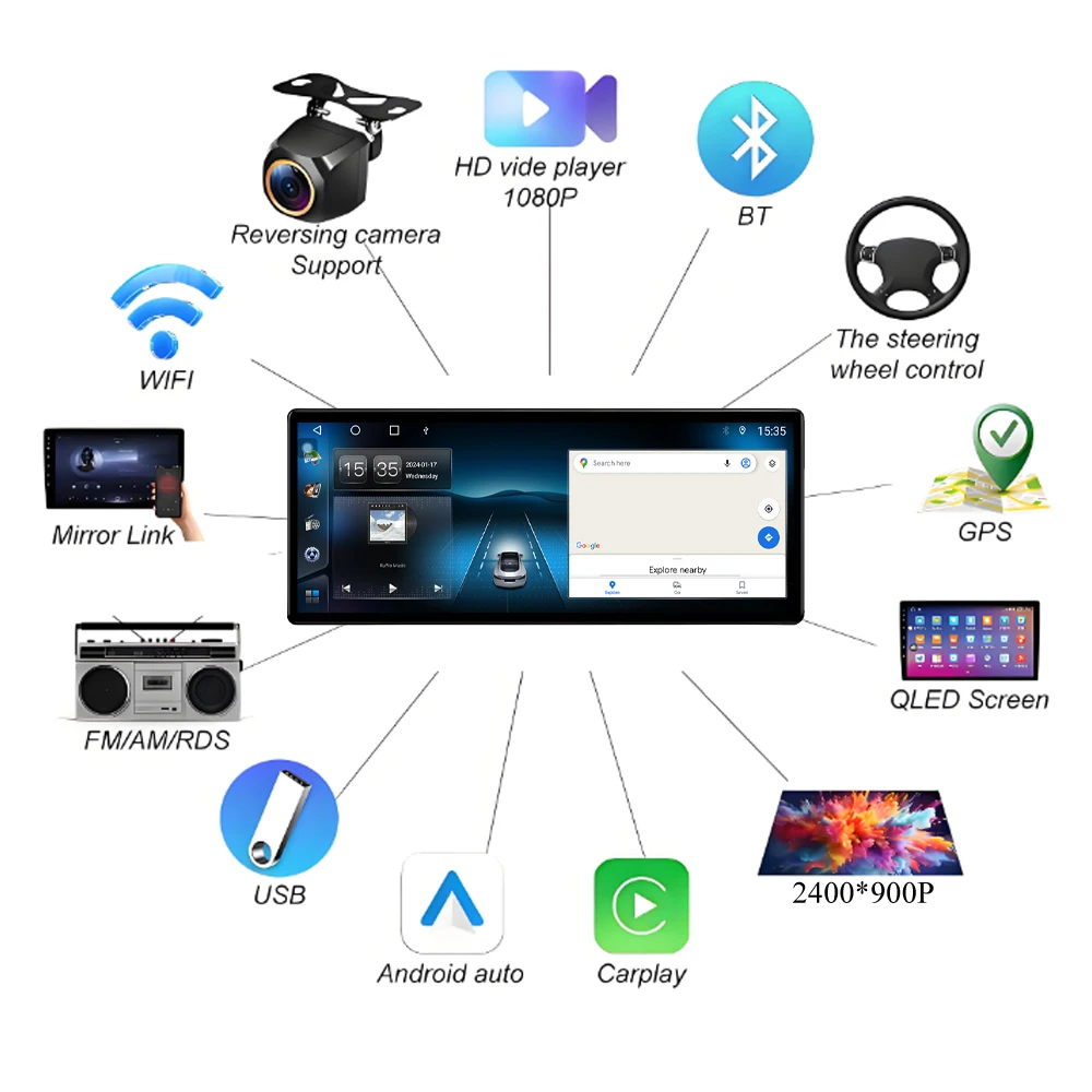 Car Radio For Ford Transit Connect MK2 2019-2023 Android 16 Navigation Stereo Head Unit Multimedia Video Player GPS Touch Screen