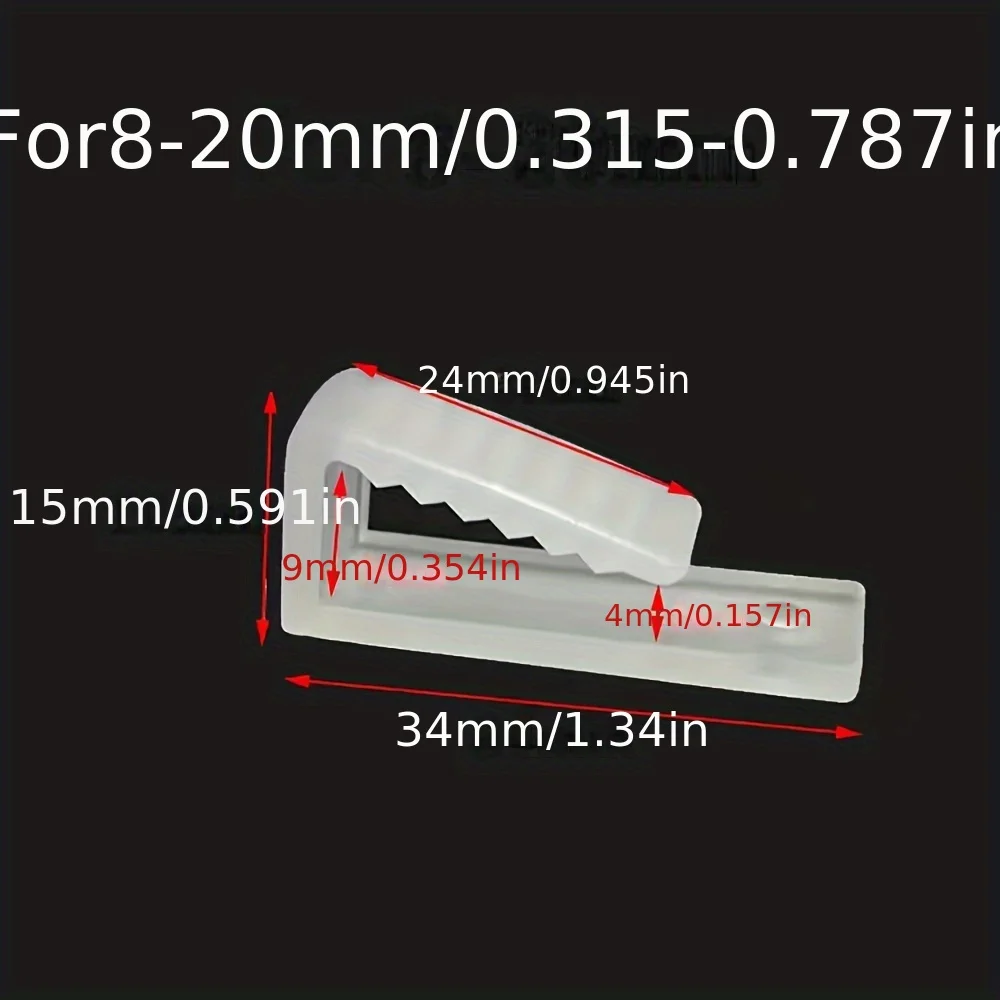 Imagen 7: Sujetadores universales para tira de LED de 8-20mm, soporte de Clips de fijación, conector LED, accesorios de plástico para fijación de montaje de luz de neón COB 2835