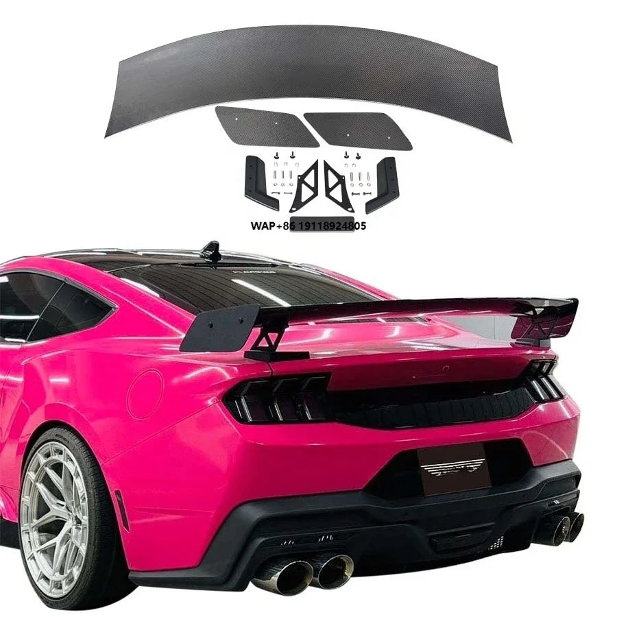 

GT500 Style Carbon Fiber Rear Spoiler for 2024 Mustang Dark Horse S650 Tail Wings Body Kits