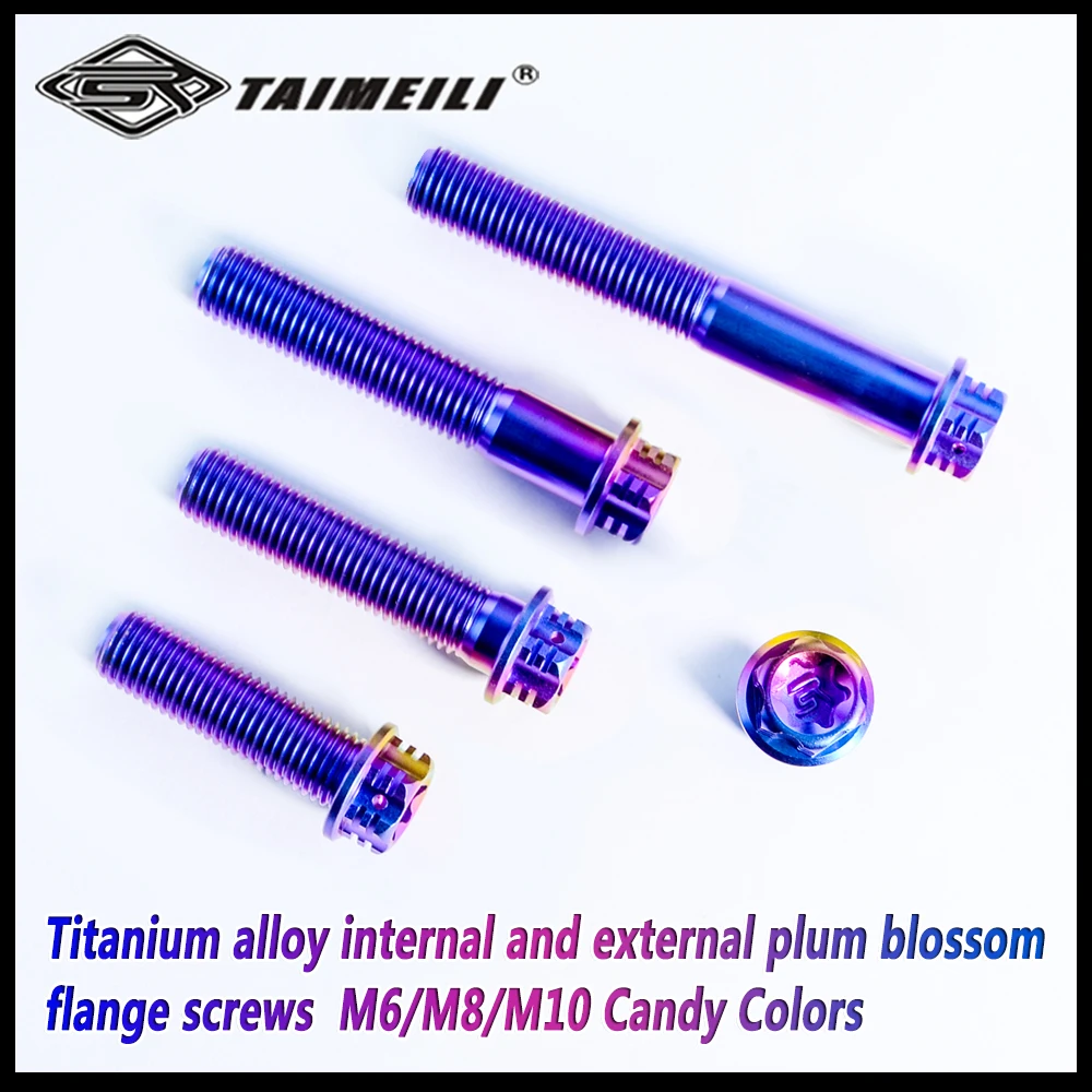TAIMEILI Bonbonfarbene Torx-Flanschschrauben aus Titanlegierung M6/M8/M10, dekorative Befestigungselemente für Motorradmodifikationen, 1 Stück – Detail 5