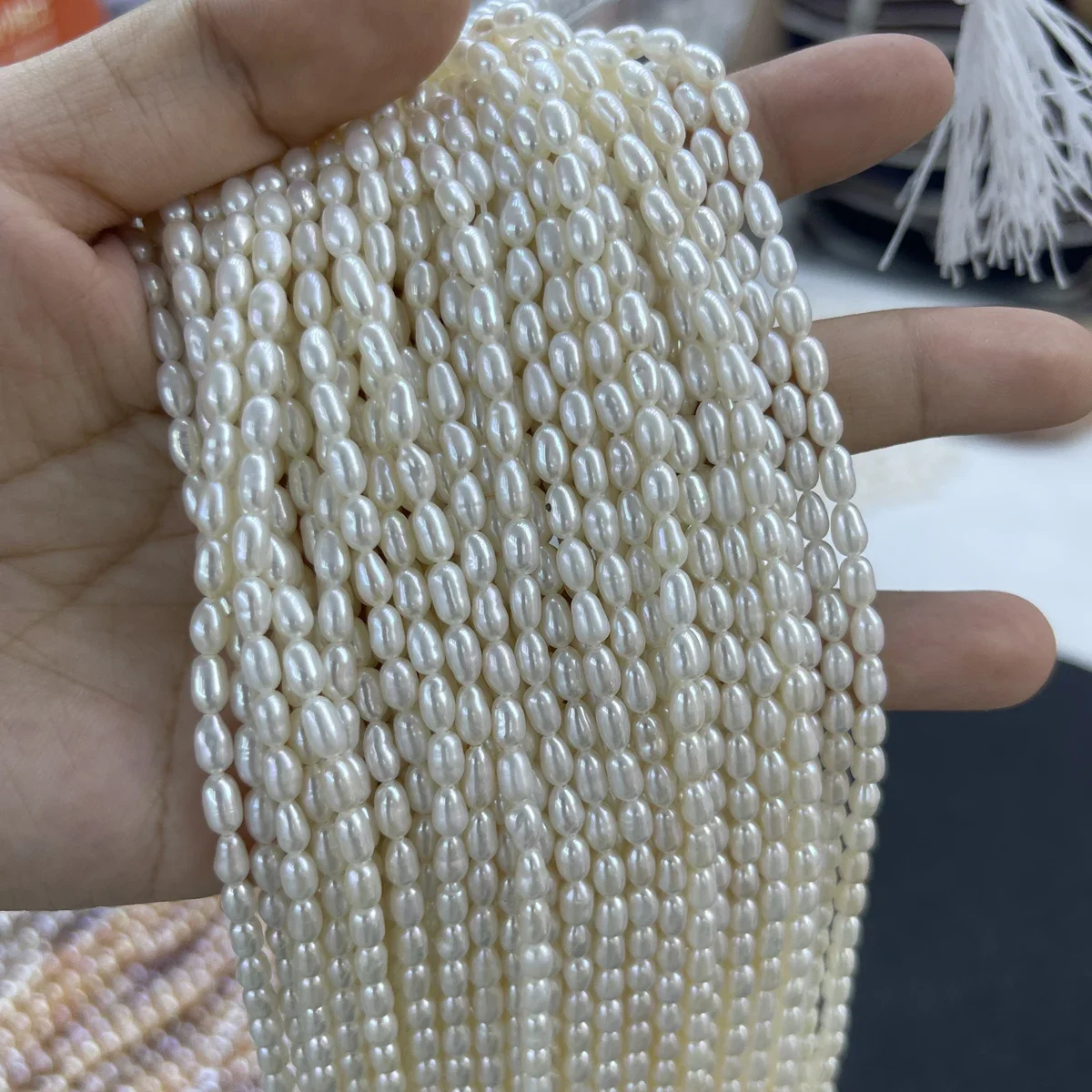 

Natural Freshwater Pearls AAAA 3-4mm Rice Small Loose Isolation Beads for Jewelry Making DIY Necklace Bracelet Accessories