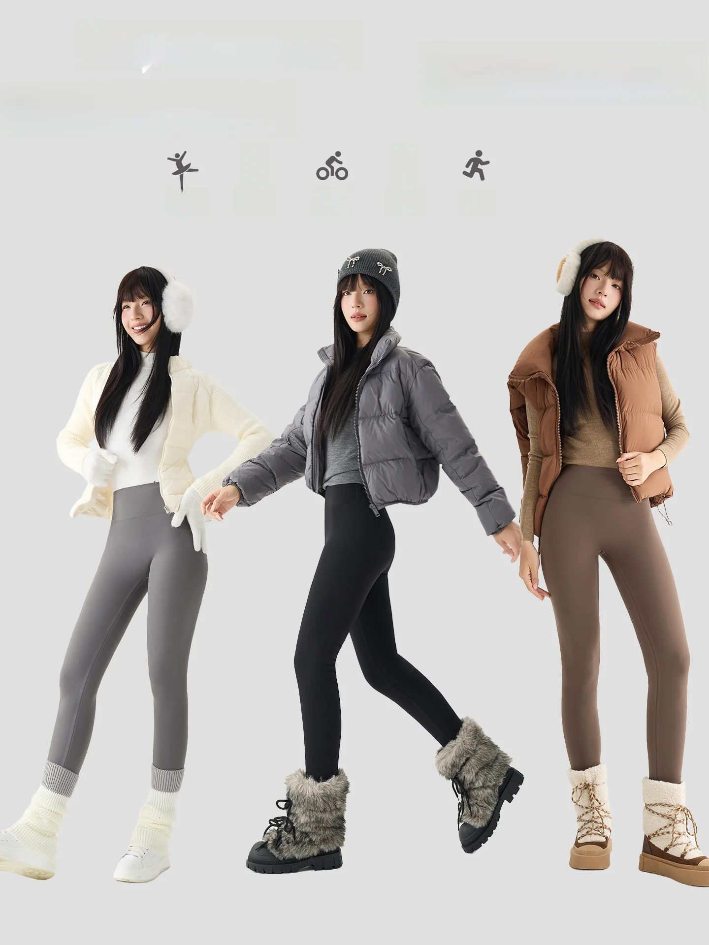 Fce feminino forrado cintura alta thiened fitn arcaskin calças inverno quente yoga bot barriga controle bootcut collants