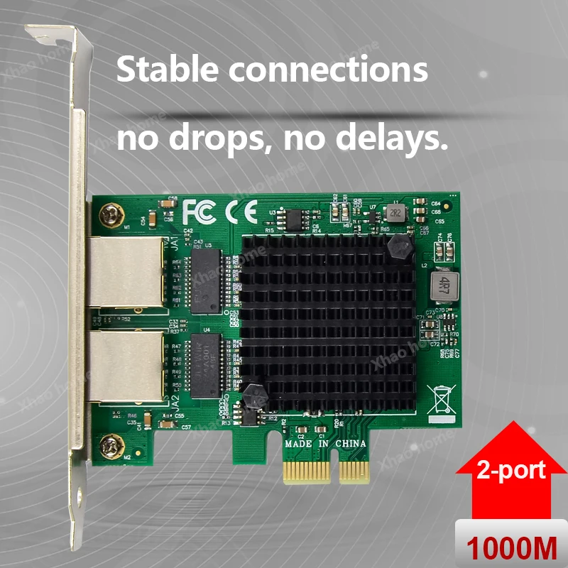 인텔 I82571 듀얼 포트 기가비트 PCI-E 네트워크 카드 1Gbps 이더넷 어댑터 X1 슬롯 녹색 PCB 서버 및 데스크탑 (윈도우/리눅스용)