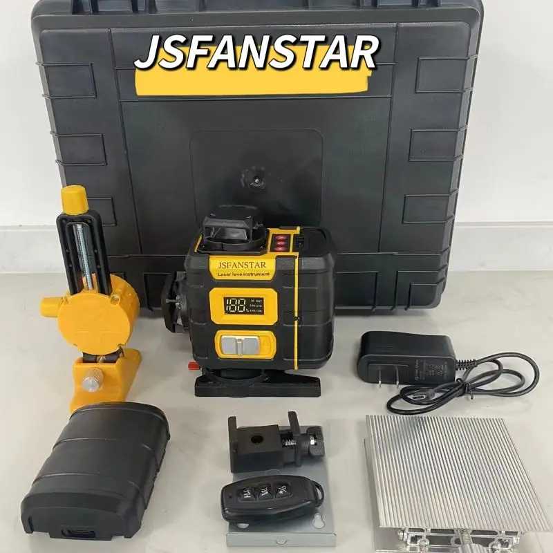 ATVMultifunctional 4d 16 Lines Green Beam Laser Levels 2 Batteries with Tripod