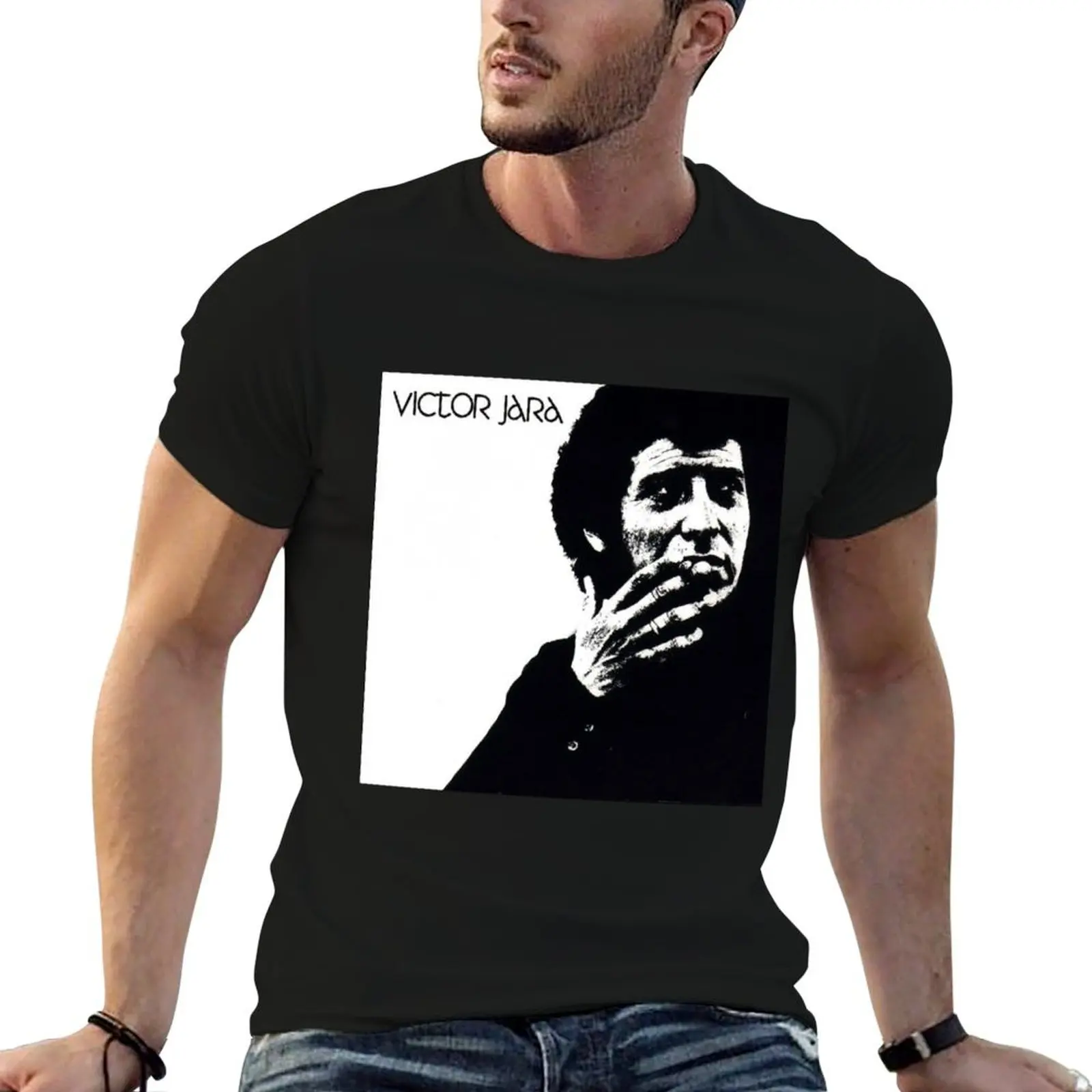 

portrait of victor jara. T-Shirt t shirt man luxury t shirts with prints T-Shirt