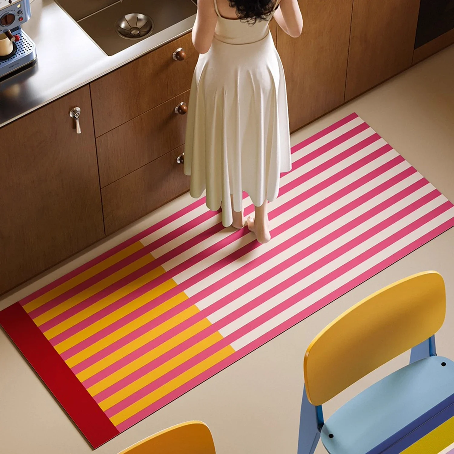 Kitchen Carpet Oil-proof Waterproof Non-slip Kitchen Floor Mat Dirty Resistant Easy Clean PVC Leather Washable Kitchen Rug Ковер