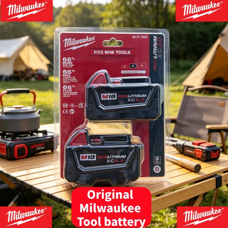 

Genuine M18 Milwaukee Battery, M18 Battery, M18B6 5.0Ah 6.0Ah Milwaukee 48-11-1860 48-11-1850 1840 For Tool Lithium Battery