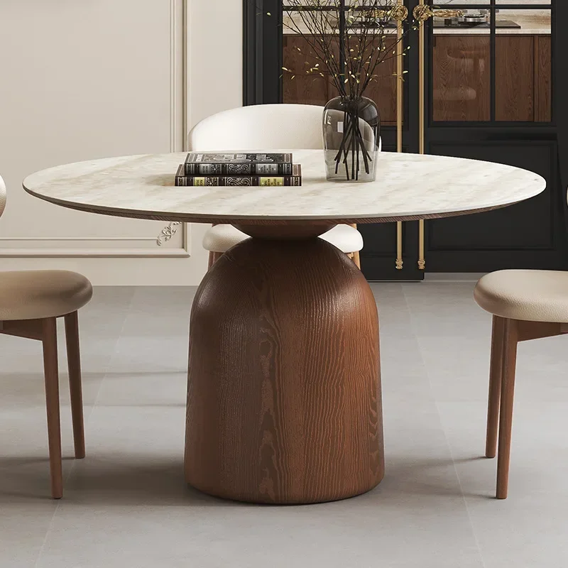

French Retro Style Solid Wood Round Table Ancient Style Modern Simple Dining Table Originality Home Furniture Mesas Jantar FYDT