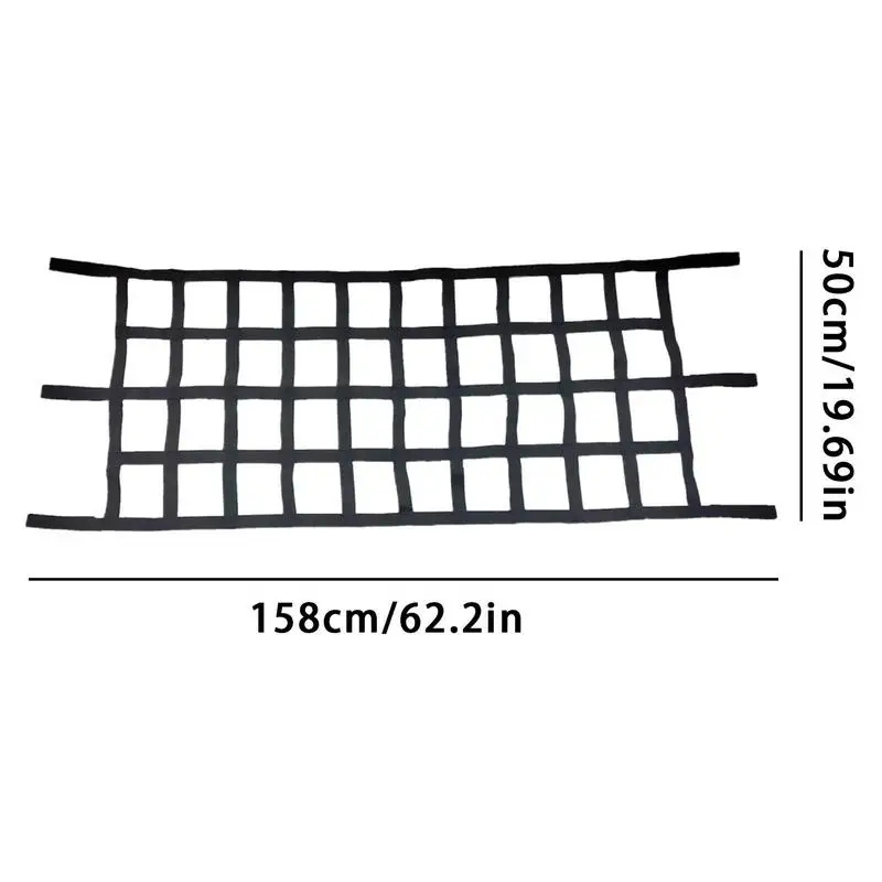 Car Rooftop Net 61.4x19.7 Inches Cargo Net Hammock For Car Top Net Accessories Waterproof Oxford Cloth Car Roof Net For Hiking