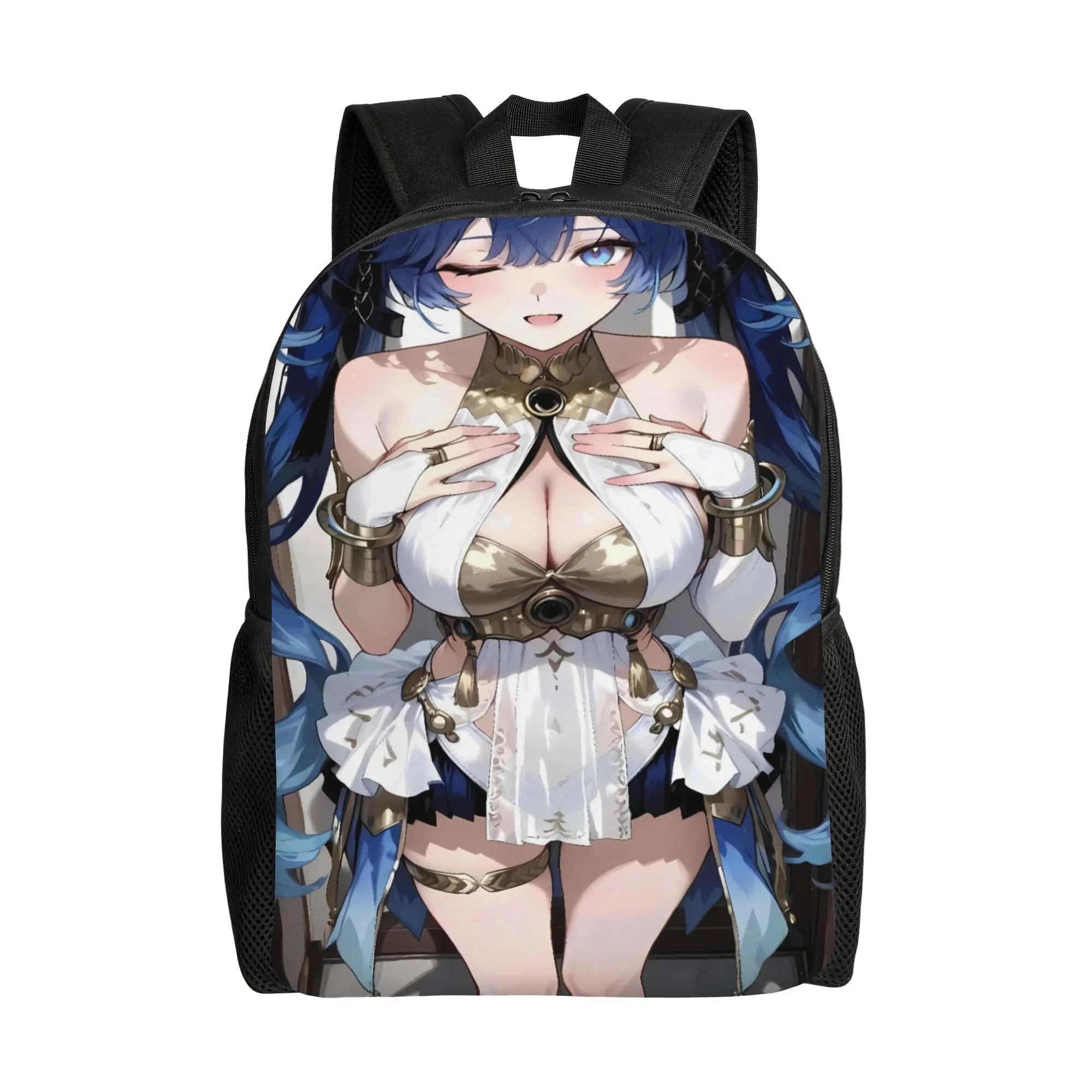 

Iuno Wuthering Waves Game Backpack Female Soft Backpacks Polyester Kawaii School Bags Travel Design Rucksack