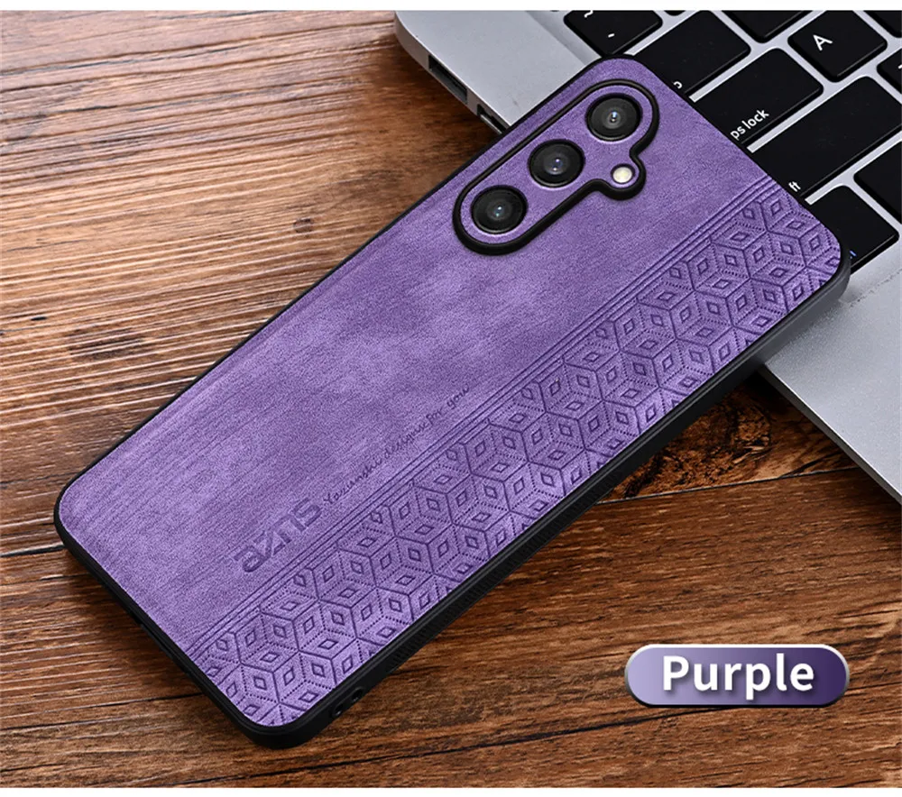 For Samsung Galaxy S24 Plus Back Cover Skin Feel Shockproof Leather Phone Case For Galaxy S24 Plus Coque Capa Bumper ケース