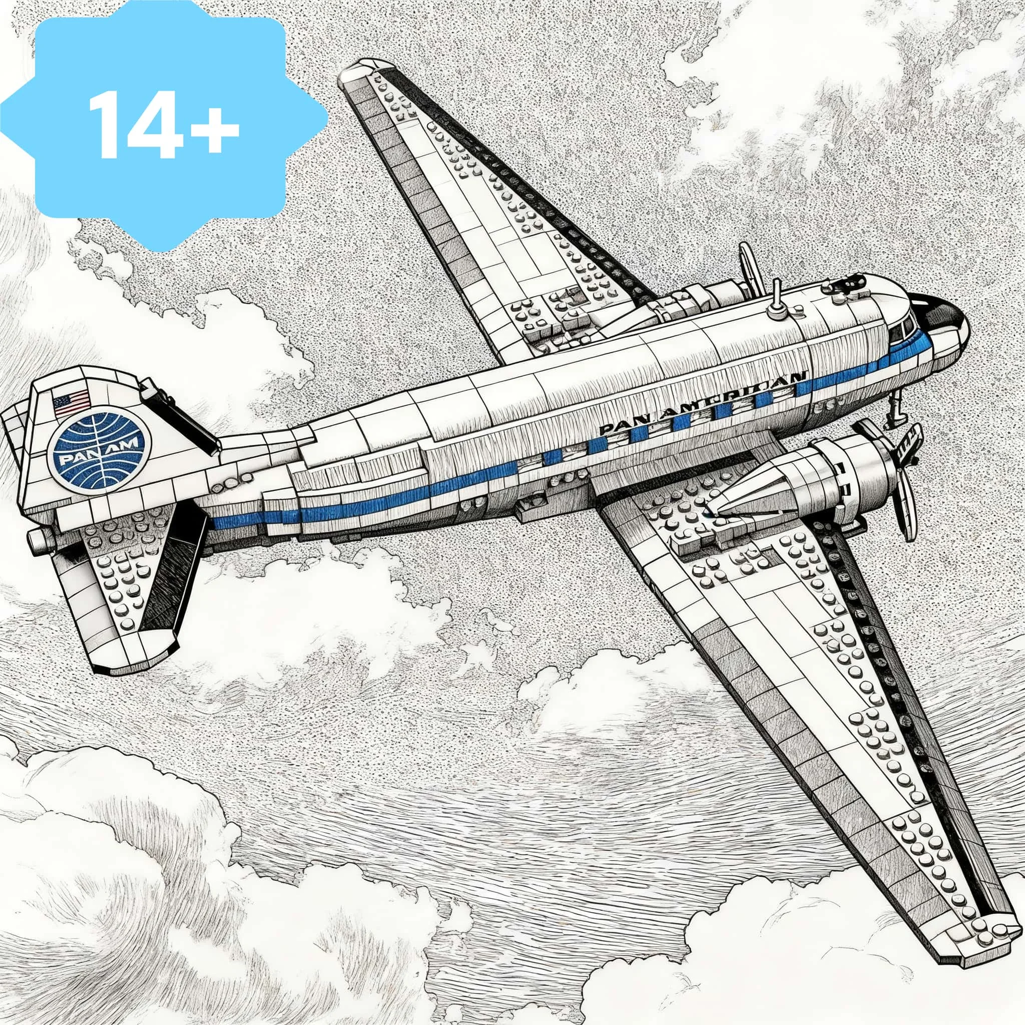 Nuevo modelo de avión Douglas DC-3 Pan Am 2026, 1903 piezas, bloques de construcción creativos, regalos para adultos, niños y niñas