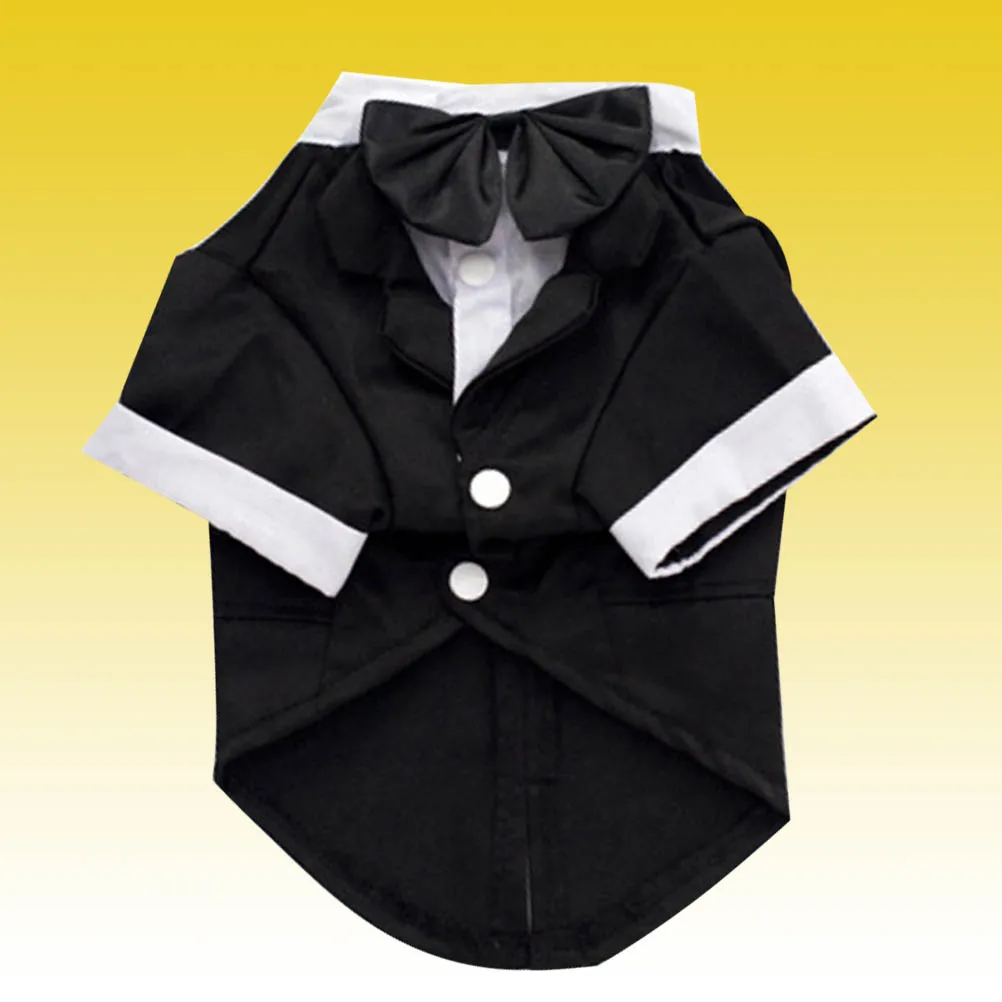 

Dog Tuxedo Suit Puppy Formal Costume Pet Bow Tie Pet Dog Suit Outfit Black S Size For Birthday Party Outdoor Event