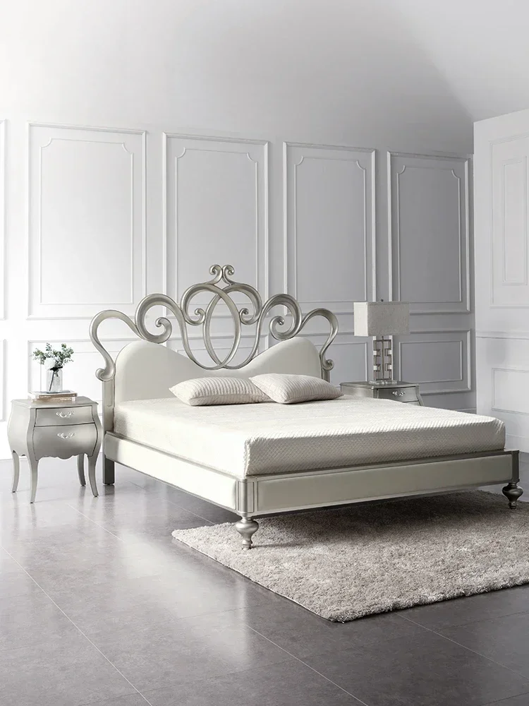 

French furniture post-modern simplicity European solid wood princess wedding bed American 1.5 luxury master bedroom 1.8 meters