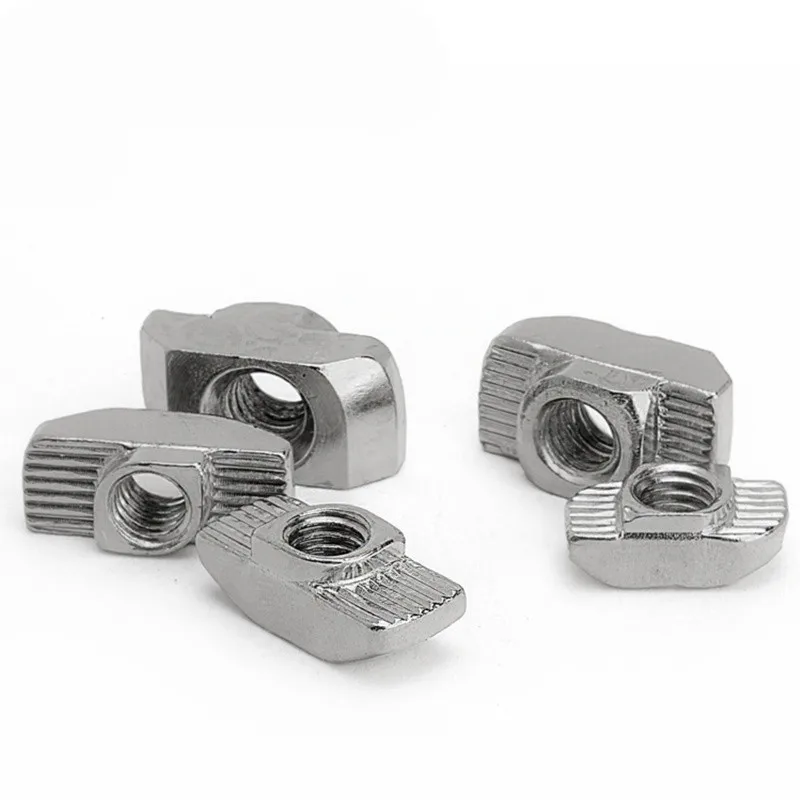 Tuerca en T M3 M4 M5 M8, cabeza de martillo, Conector de tuerca de ranura de sujeción, niquelado para 20, 30, 40, 45, perfil de extrusión de