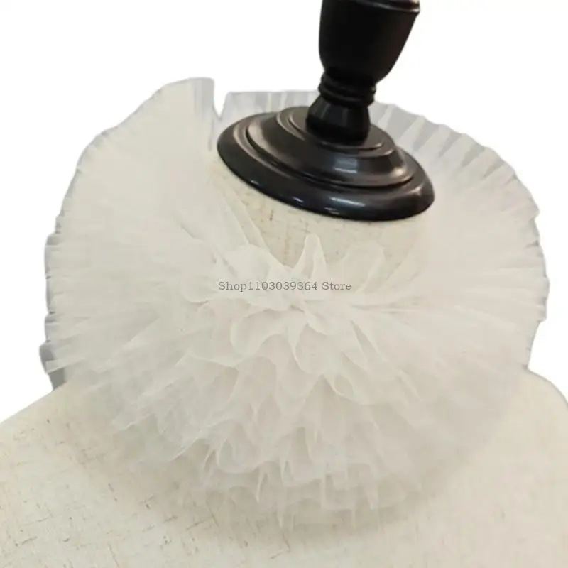 Bunte Mesh Rüsche abnehmbare falsche Kragen Renaissances Hals -Ruff -Wickel