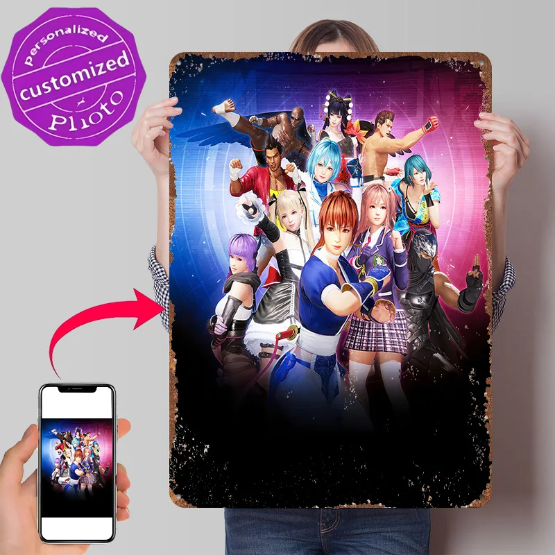 Dead or Alive 6 Roster 3D Texture Metal Poster Customized Wall Art Tin Sign Gift for Mancave Room Decorations Man Desk Decor