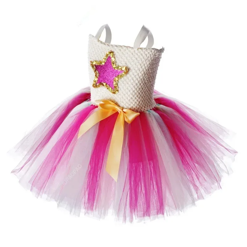 Costume di alta qualità per ragazze Compleanno Abiti di Halloween per bambini Vestito da tutù da fata elfo magico con fiocco per capelli Vestiti per bambini