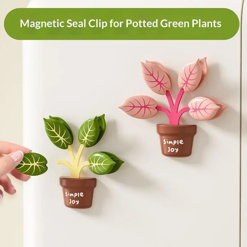 【Beautiful】1/2pcs Sealing Clip Reusable Food Bag Sealing Clip Creative Refrigerator Magnet Moisture-proof Kitchen HouseholdSnack