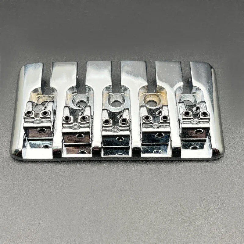 Vintage 5-String Bass Bridge Saddle 95x49.5MM Bottom Through String Spacing 16.5MM Bass Fixed Bridge Black/Gold/Chrome