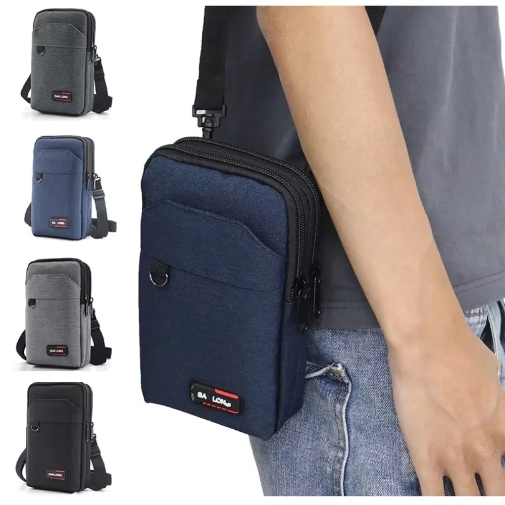 

New Waterproof Waist Pack Bag Canvas Zipper Mobile Phone Pouch Waist Pack Camping