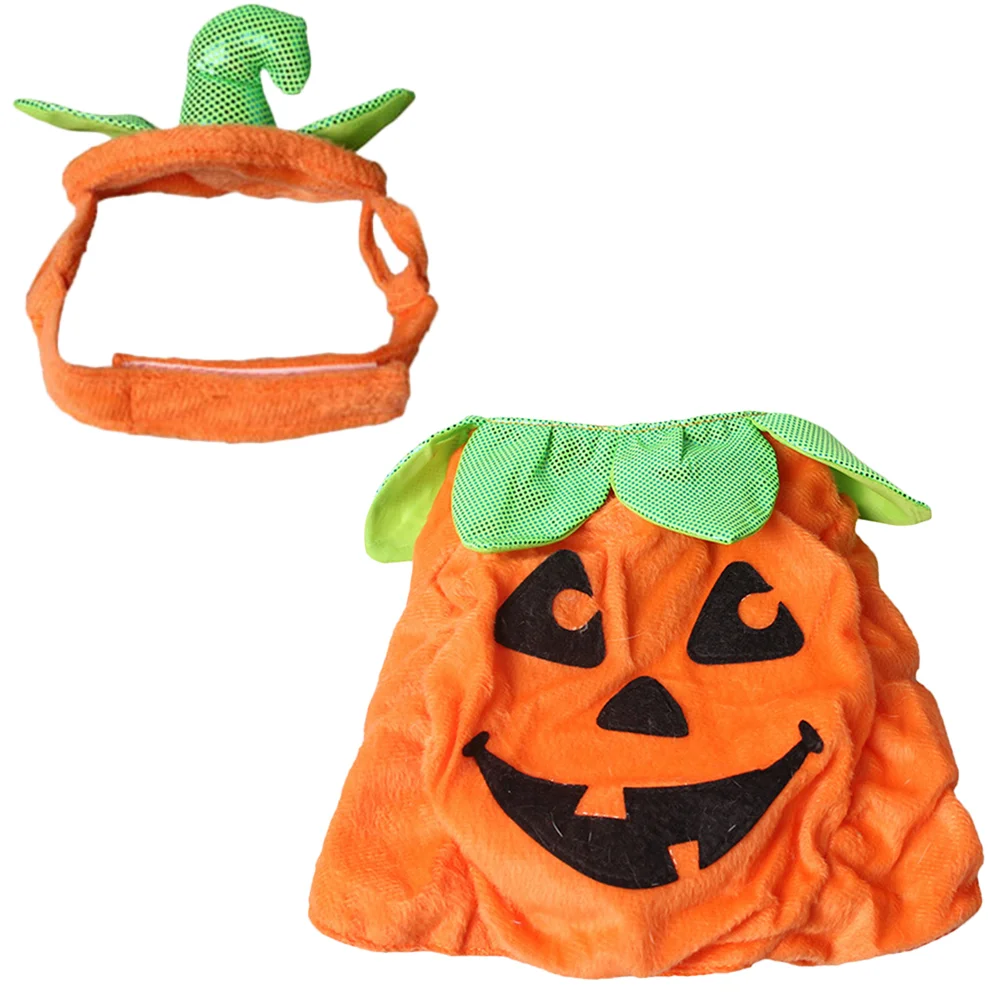 Halloween Pumpkin Three-dimensional Costume Suits Pet Clothes Supplies for Halloween Party Carnival (Orange)