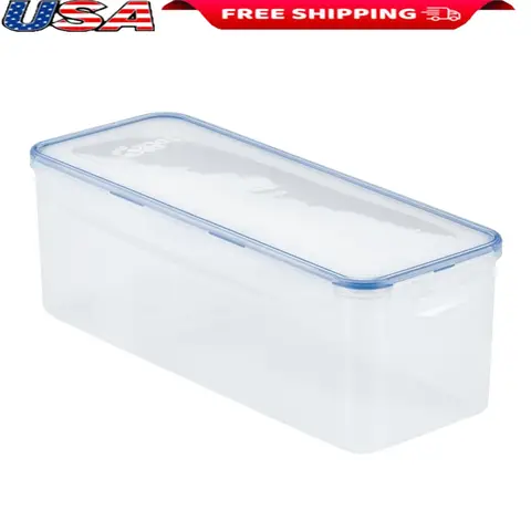 Airtight Pantry Bread Box Divided Storage Container Durable BPA Free Easy to Clean Versatile Food Organizer 4 Hinge Lock System