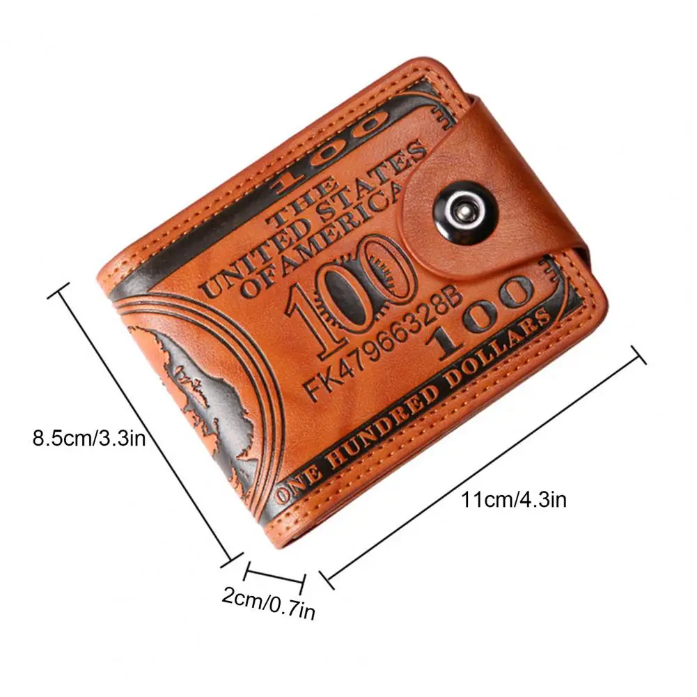 Men Wallet Solid Color Business Style Multiple Slot Folded Money Clips Firm Sticthing Credit Card ID Card Holder Money Bag