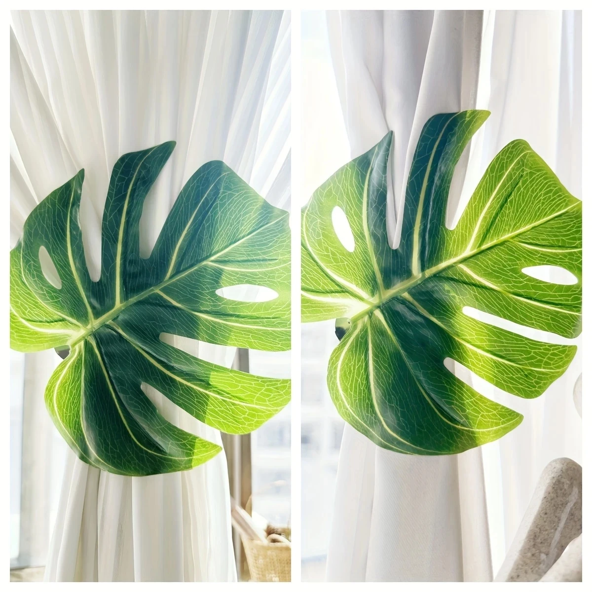 1/2/4 قطعة: الإبداعية اليدوية الموسمية أوراق النخيل الستار كليب لغرفة النوم غرفة المعيشة الديكور الستار الأشرطة ديكور المنزل