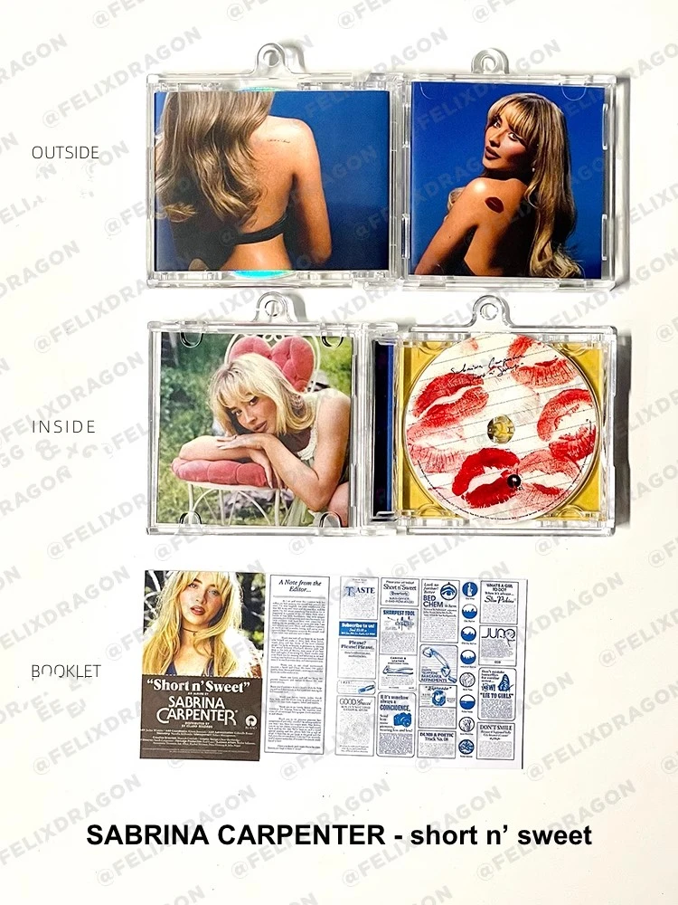 سابرينا نجار موسيقى صغيرة CD المفاتيح قصيرة n الحلو ألبوم اللعب الأغاني DIY كيرينغ تأثيري قلادة الاكريليك إكسسوارات عقد #6