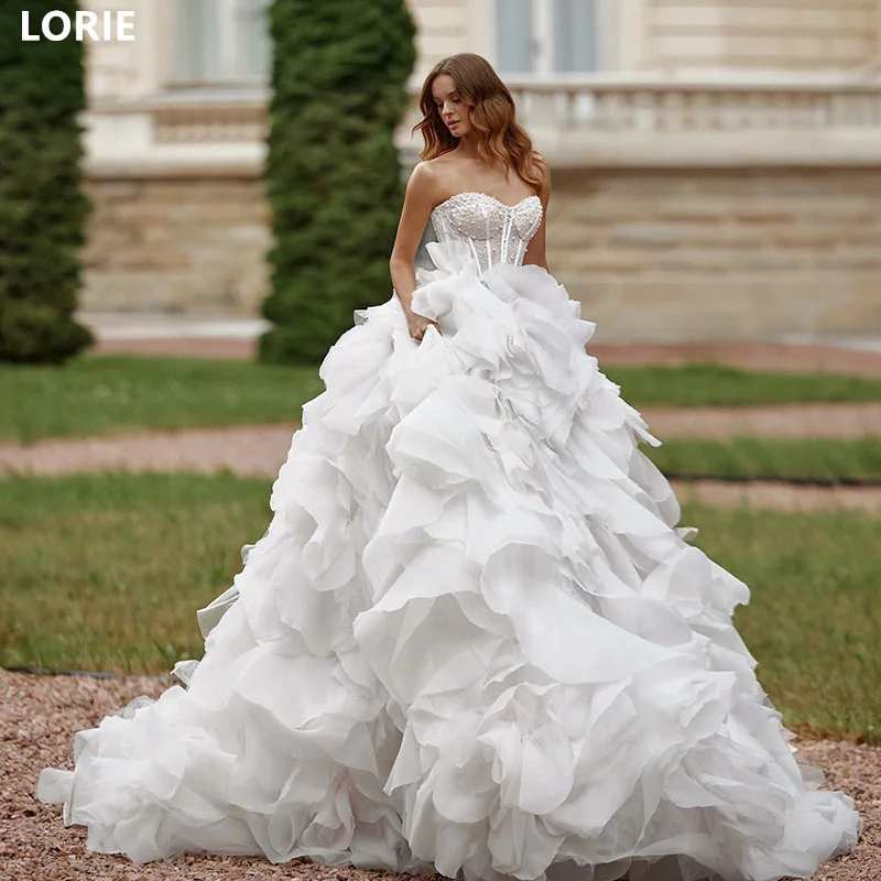 LORIE A-line Off The Shoulder Wedding Dresses Chiffon Backless Bridal Gown Sweethear Elegant Wedding Party Gowns Customized 2024