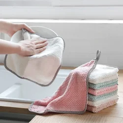 Small Hand Towel 27.5x25cm Pineapple Hanging Kitchen Cleaning Towel Handkerchief Coral Velvet Towels Washing Cleaning Towel