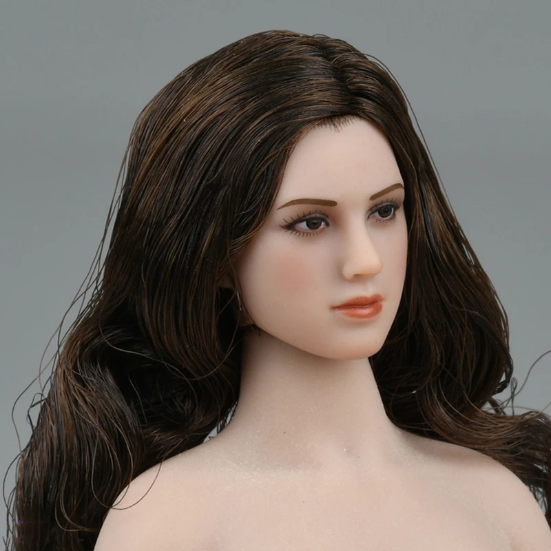 1/12 TBLeague T04A T04B Pale/Sutan Color Vivid Female Head Sculpture Carving with Long Hair Fit 6