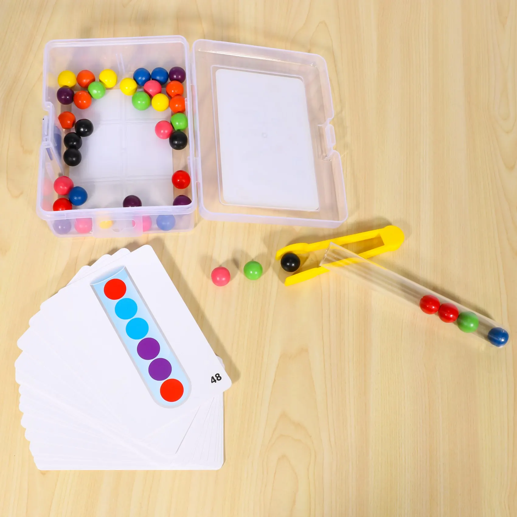 

Игровой набор AS96-Clip Bead: развивающая игра с бусинами и трубочками для малышей, Монтессори-игры для детей