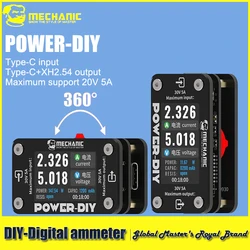 MECHANIC Handheld Rotating DIY Current  Voltage Meter 30V5A Display Digital Current Meter Home Appliances Phone Repair Tool