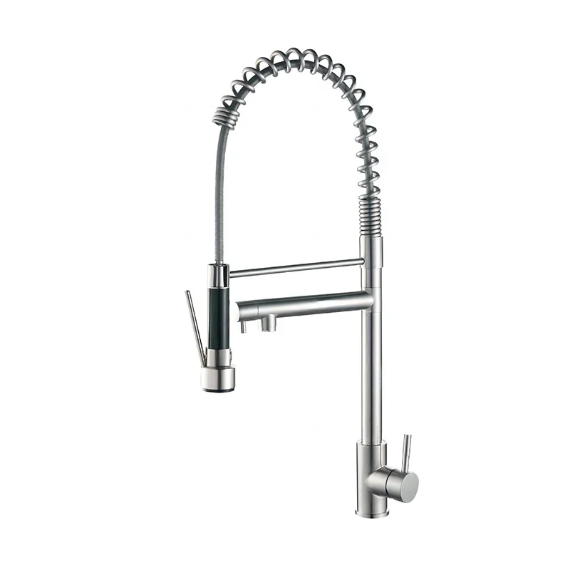 

YYHC-304 Stainless Steel Deck Mounted Kitchen Faucet Pull Hot Cold Spring Sink Tap Single-Hole Installation Pull Spray Cold Wate