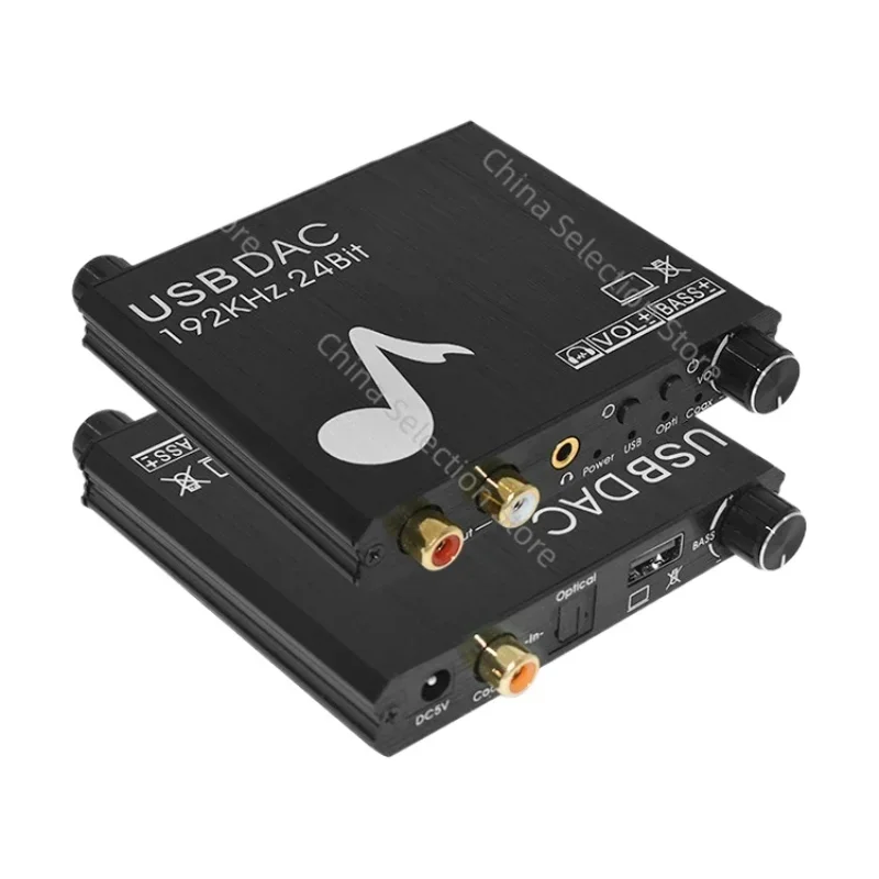 Digital To Analog Audio Converter Support USB Sound Card Volume Bass Adjustment Digital To Analog Audio Converter