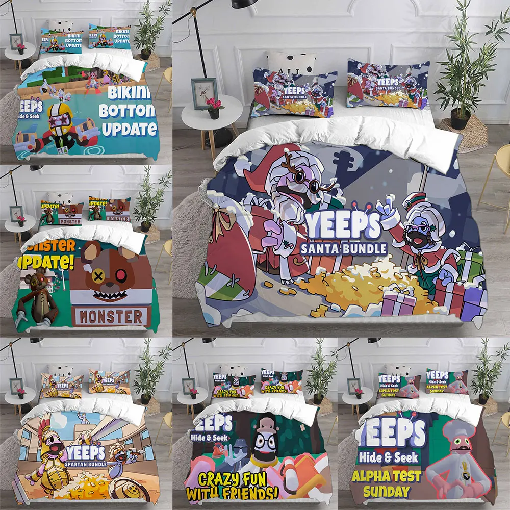 Yeeps Hide and Seek Bedding Sets Bed Cover Comforter Duvet Cover Pillow Case 2-3 Pieces Sets Kids Adult Bedroom Decoration