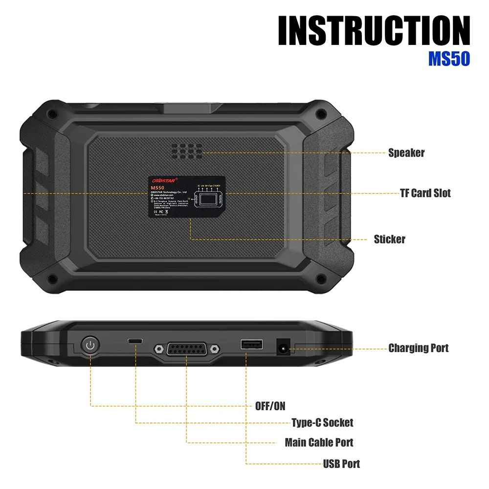 OBDSTAR MS50 Basic Or Standard Motorcycle OBD2 Scanner Motorbike Diagnostic Key Program and ECU Tools MS50 Online English Only