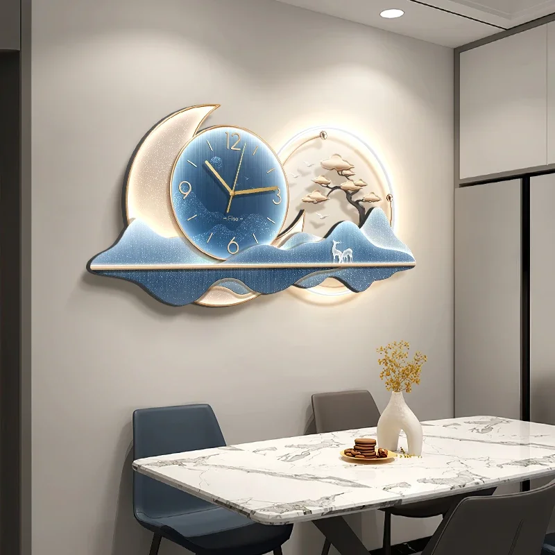 Aesthetic Creative Clock Wall Silent Design Restaurant Simple Fashion Wall Watch Chinese Style Horloge Murale Home Decoration