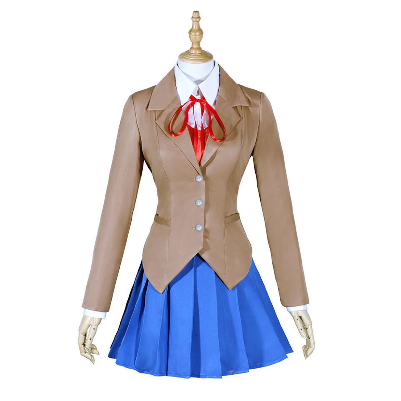 

Hemixush Anime Doki Doki Literature Club Cosplay Monika Costume Party Uniform Full Set Female Suit