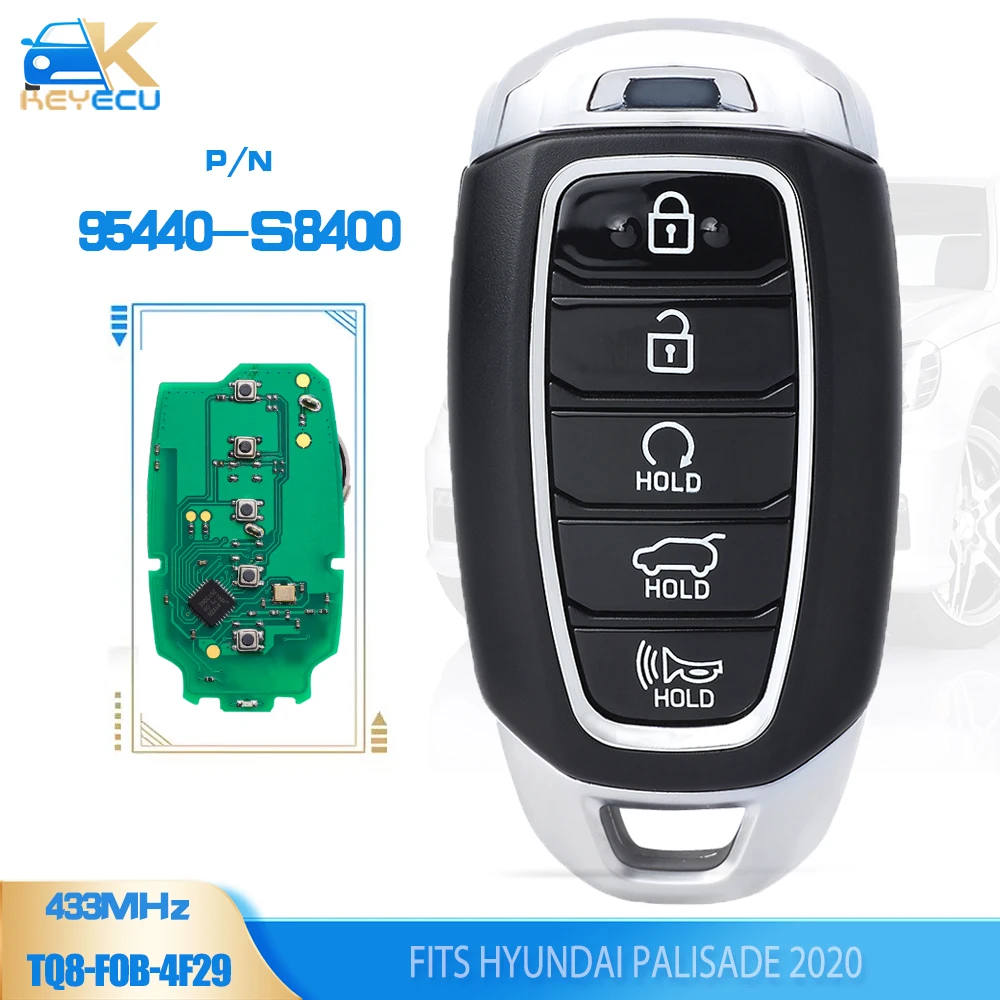 

KEYECU 95440-S8400 ,TQ8-FOB-4F29 Keyless Go 5 Button Smart Remote Key 433MHz ID47 for Hyundai Palisade 2020