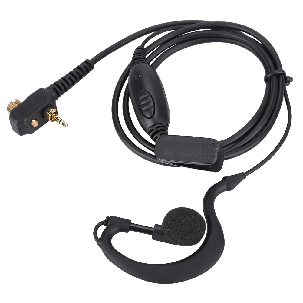 for motorola Tetra MTH800 MTP850 Walkie Talkie Earpiece PTT Headset Mic with Ear Hook - Black