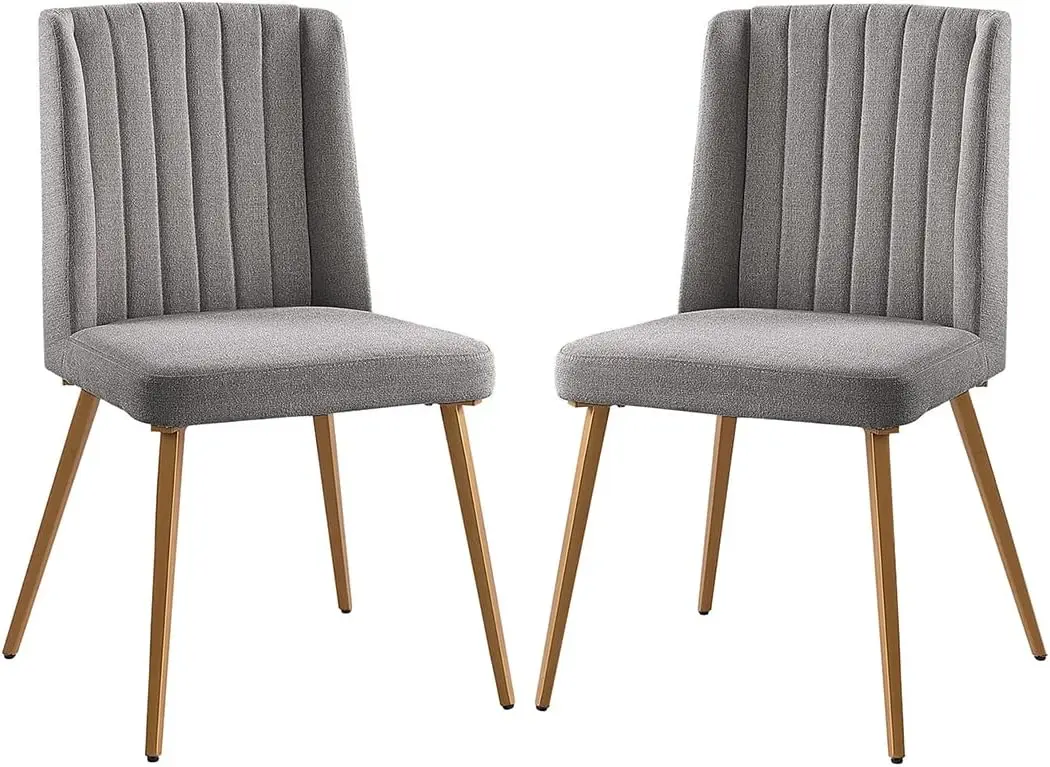 Morden Fort Dining Table Set For 4, 46"" Round Dining Table With Chenille Upholstered Chairs, Kitchen Table Chairs Set Of 4 For