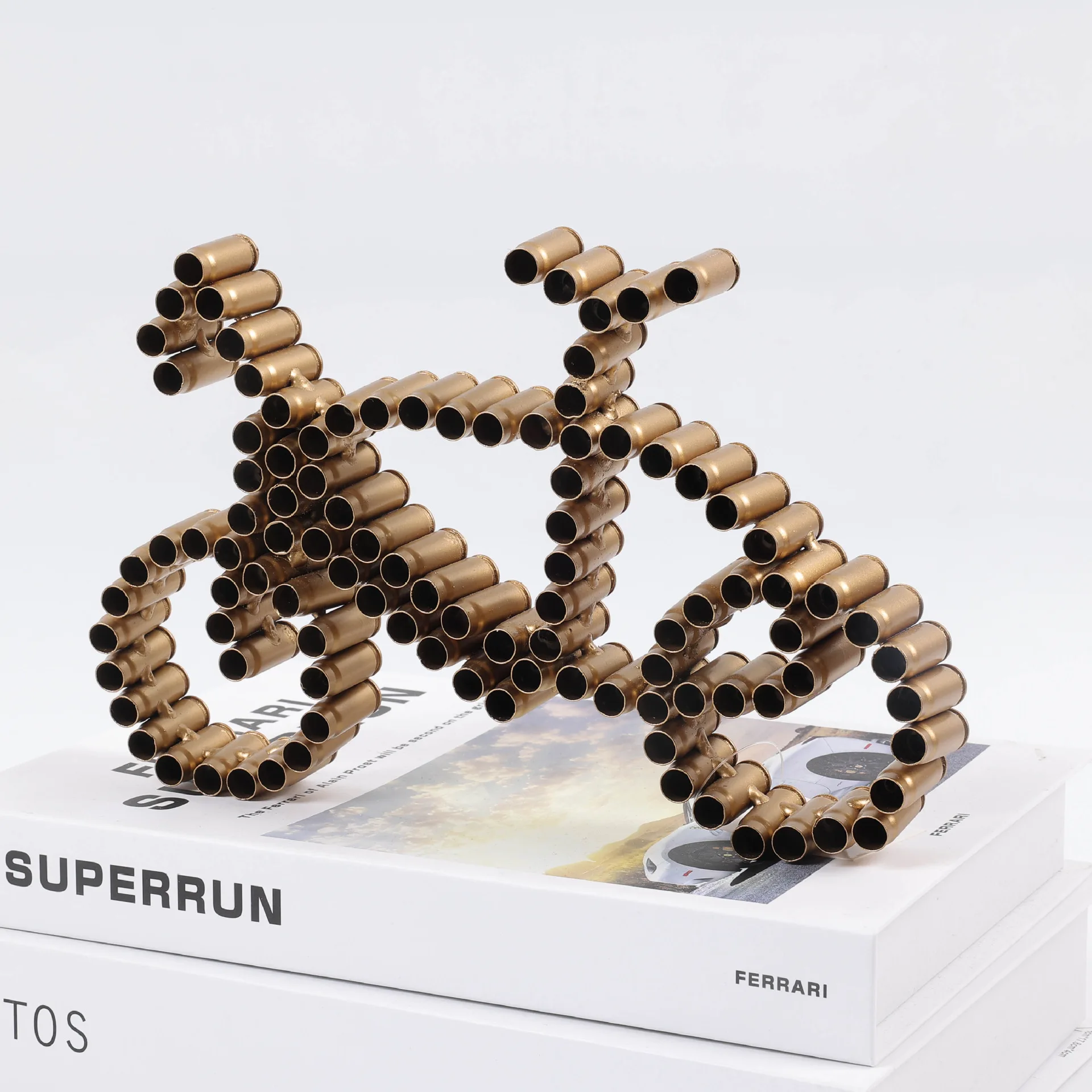 

New Handmade Bullet Shell Bicycle Model Ornament Creative Home Decor Accessories Metal Craft Artistry Desk Decorations