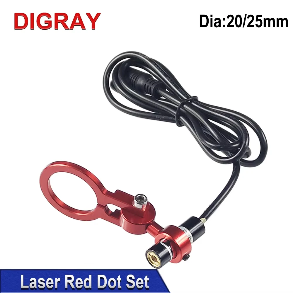DIGRAY Dia: 20/25mm Red Dot Houder Set DC5V Diode Module Apparaat Positionering Voor DIY Co2 Lasergravure Snijkop
