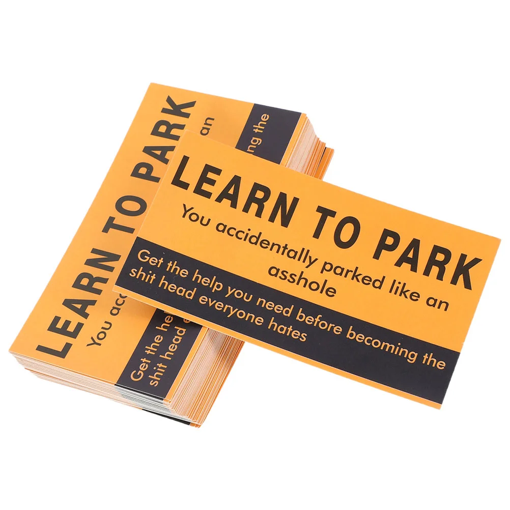 

50 Pcs Sticker Parking Violation Card Warning Cards Novelty Tickets Notices Illegal Bad Stickers