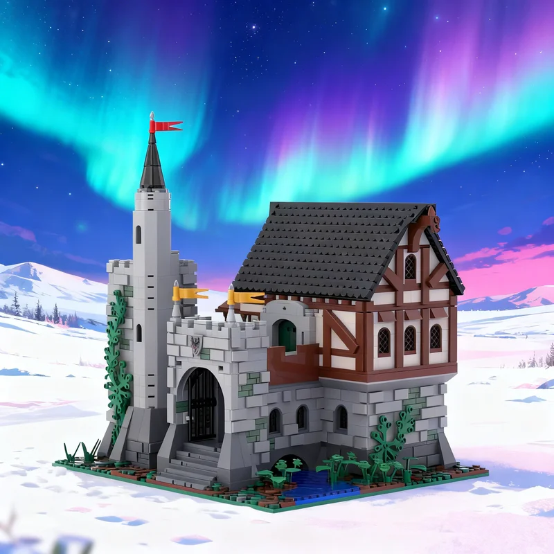 

3790 деталей MOC: Модель замка Брук Мэнор, конструктор, подарок, креативный коллекционный декор, премиум-класс, для взрослых и детей, для дома и офиса