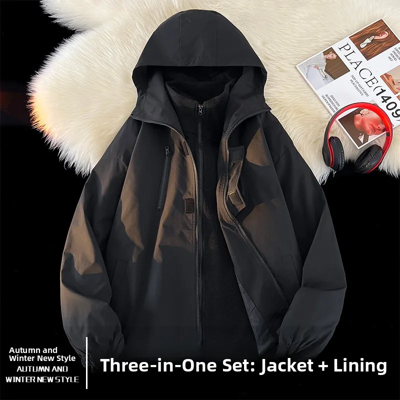 

Мужская пуховая куртка American Sle Tee-in-One для осени и зимы, для активного отдыха и альпинизма, со съемной внутренней частью, модная.